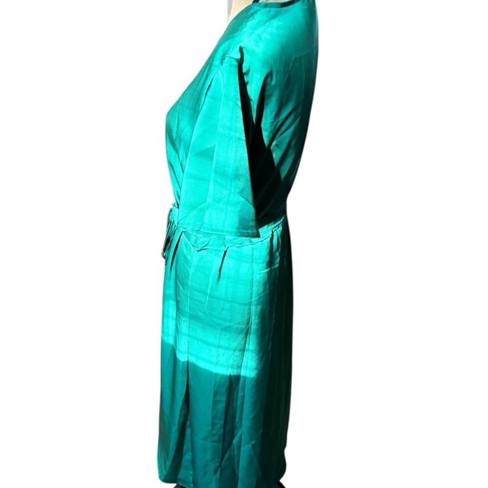 Green Faux Wrap Midi Dress XXL - Picture 4 of 8